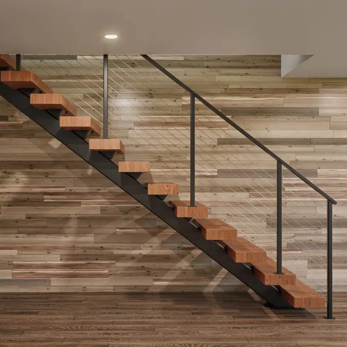 Mono Stringer Straight Run Floating Stair System