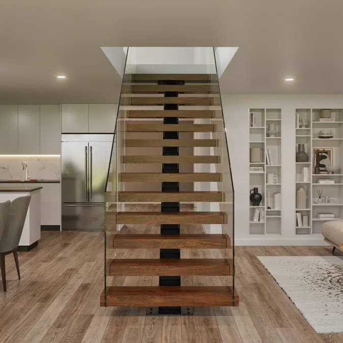 Mono Stringer Straight Run Floating Stair System