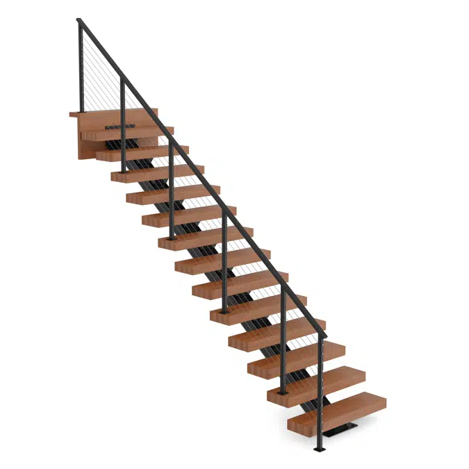 Mono Stringer Straight Run Floating Stair System