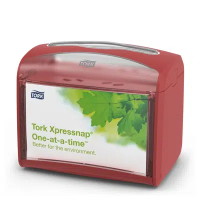 Tork Xpressnap® Signature Tabletop Napkin Dispenser, Red için görüntü