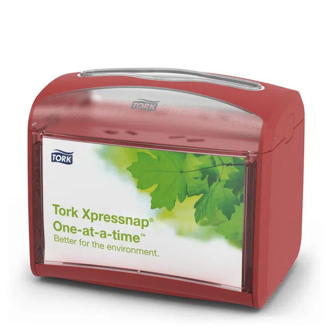 Tork Xpressnap® Signature Tabletop Napkin Dispenser, Red