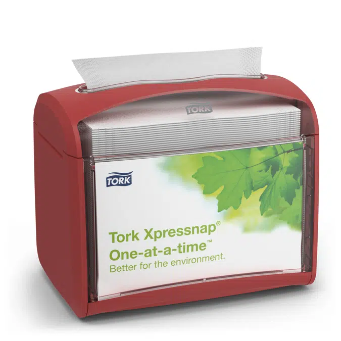 Tork Xpressnap® Signature Tabletop Napkin Dispenser, Red