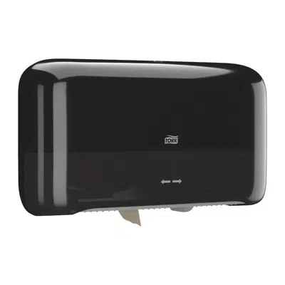 Image for Tork Mini Jumbo 2-Roll Toilet Paper Dispenser White T2, Black