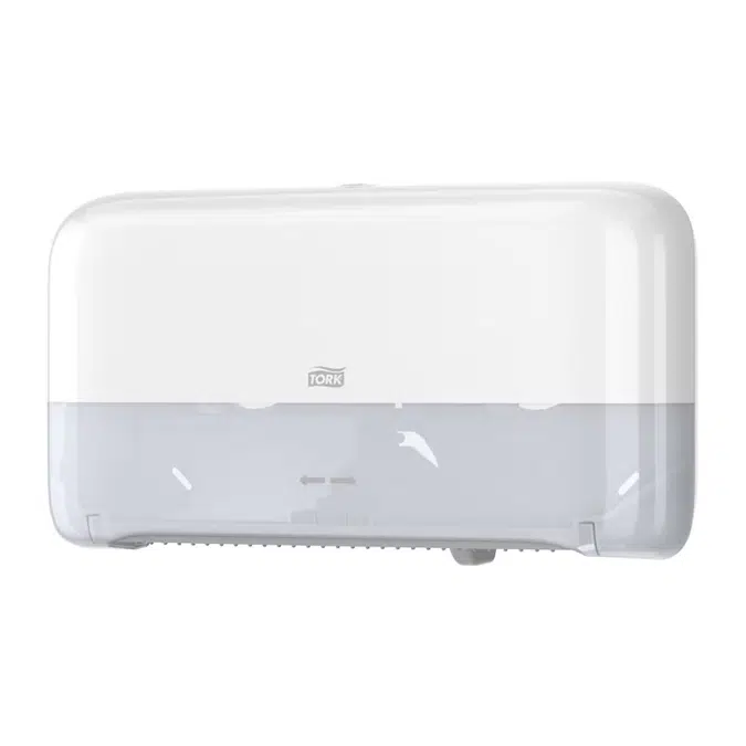 Tork Mini Jumbo 2-Roll Toilet Paper Dispenser White T2, White