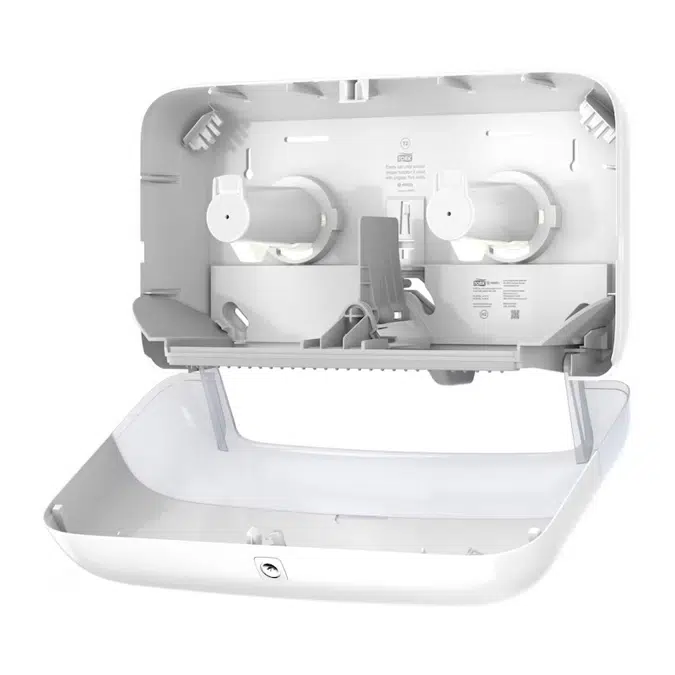 Tork Mini Jumbo 2-Roll Toilet Paper Dispenser White T2, White