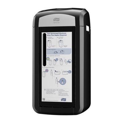 kuva kohteelle Tork Xpressnap®  Electronic Drive Thru Napkin Dispenser - Wall Mounted