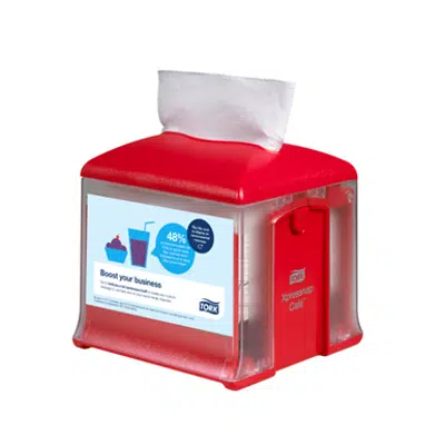 Tork Xpressnap® Classic Café® Tabletop Napkin Dispenser, Red图像
