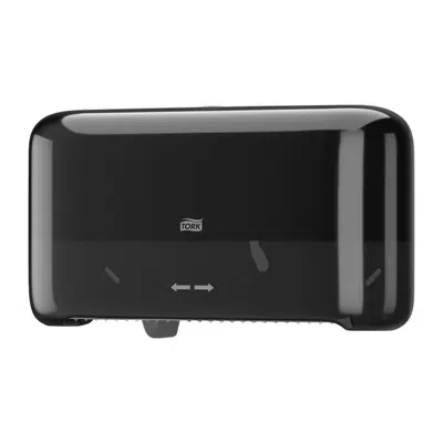 Image for Tork OptiServe® 2-Roll Coreless Toilet Paper Dispenser, Black