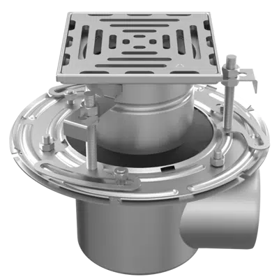 kép a termékről - ATT Mini FLOOR DRAIN – gully horizontal with square top, two-part - perforated plate