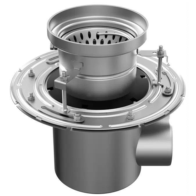 ATT Mini FLOOR DRAIN – gully horizontal with round top, two-part