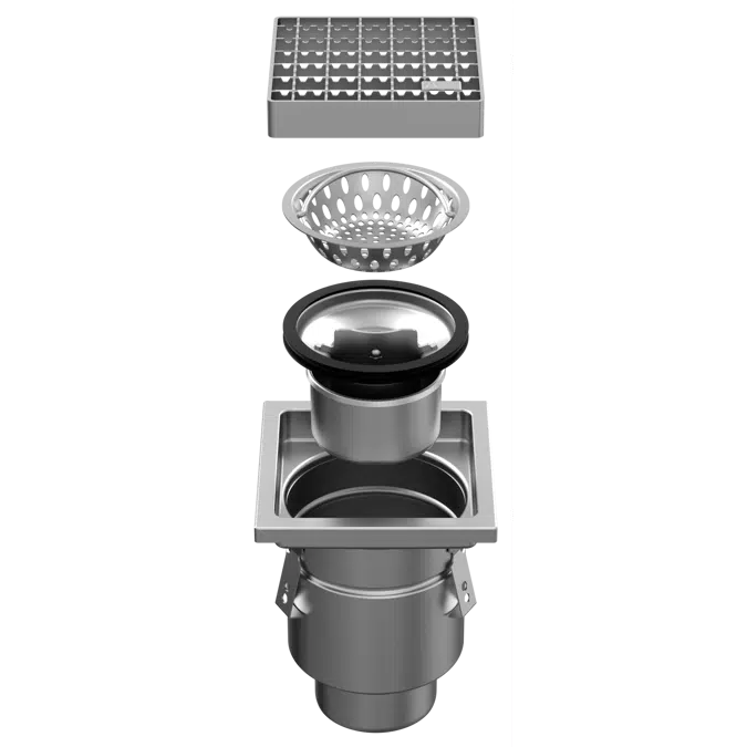 ATT Industrial FLOOR DRAIN – gully vertical with square top, single-part