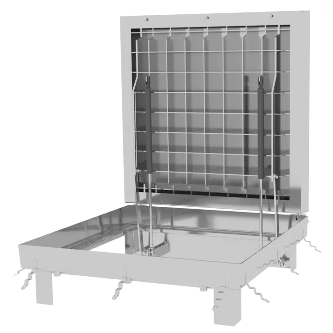 ATT Manhole Cover with gas lifters - square shape and checker plate