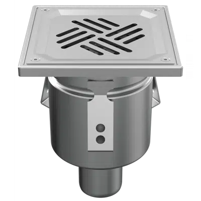 画像 ATT Mini FLOOR DRAIN – gully vertical with square top, single-part, sheet steel grating