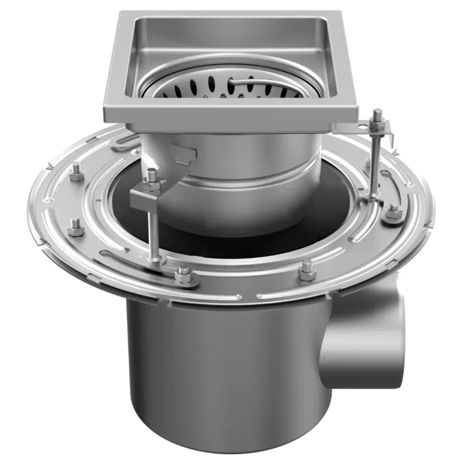 ATT Industrial FLOOR DRAIN – gully horizontal with square top, two-part