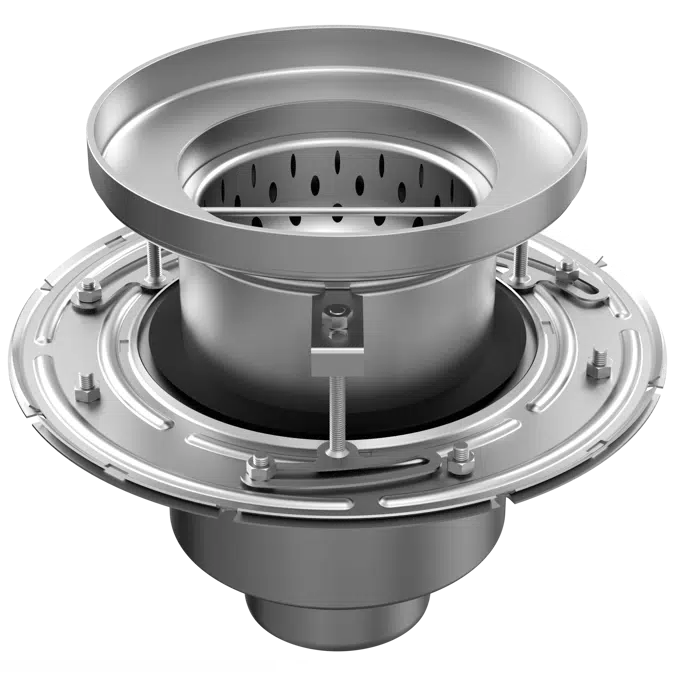 ATT Mini FLOOR DRAIN – gully vertical with round top, two-part