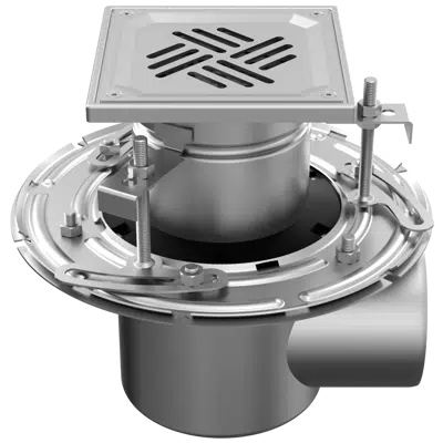 画像 ATT Mini FLOOR DRAIN – gully horizontal with square top, two-part - sheet steel grating