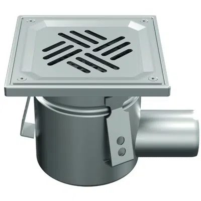 kép a termékről - ATT Mini FLOOR DRAIN – gully horizontal with square top, single-part, sheet steel