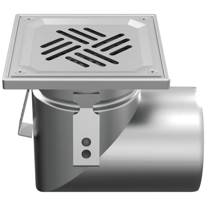 ATT Mini FLOOR DRAIN – gully horizontal with square top, single-part, sheet steel