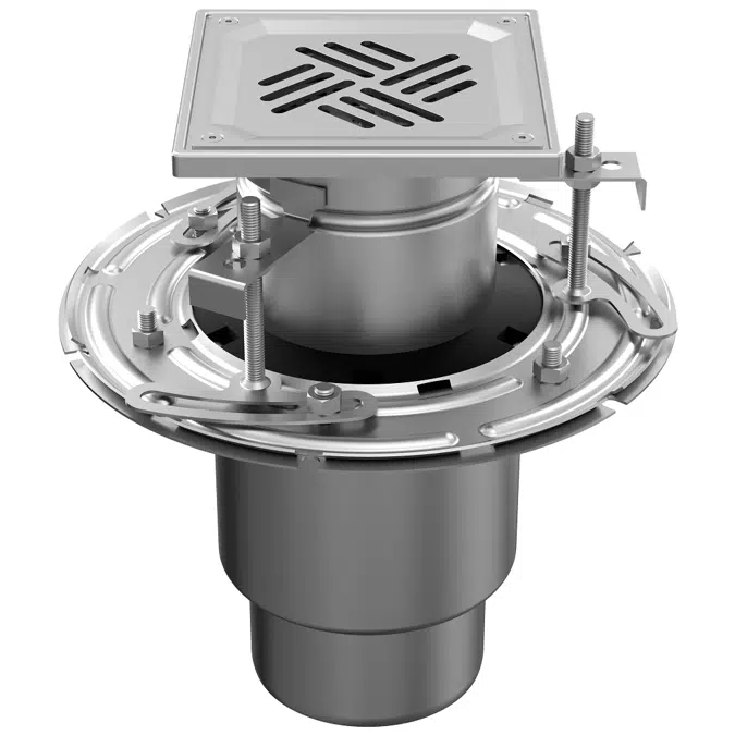 ATT Mini FLOOR DRAIN – gully vertical with square top, two-part