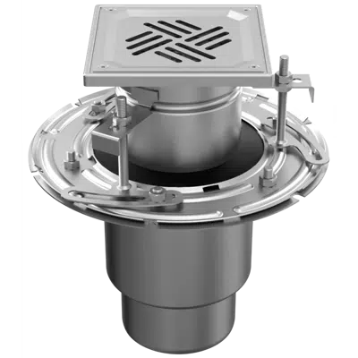 imagem para ATT Mini FLOOR DRAIN – gully vertical with square top, two-part, sheet steel grating