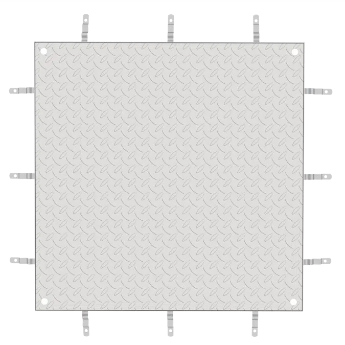 ATT Manhole Cover without gas lifters - square shape and checker plate