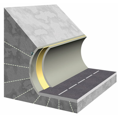 Image for Spray applied waterproofing membrane for tunnel concrete composite shell linings - MasterRoc MSL 345