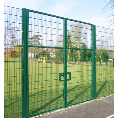 Lockmaster – With infill options for systems above double leaf gate - Carbon steel gate图像
