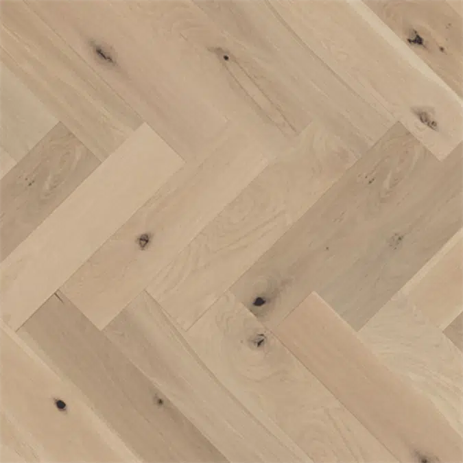 5" White Oak White Mist Character Brushed - Herringbone