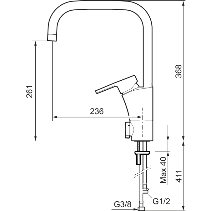 MMIX II Kitchen mixer sharp with dishwasher valve