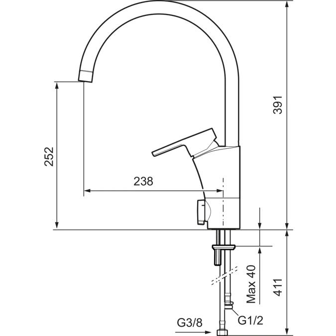 MMIX II Kitchen mixer soft with dishwasher valve