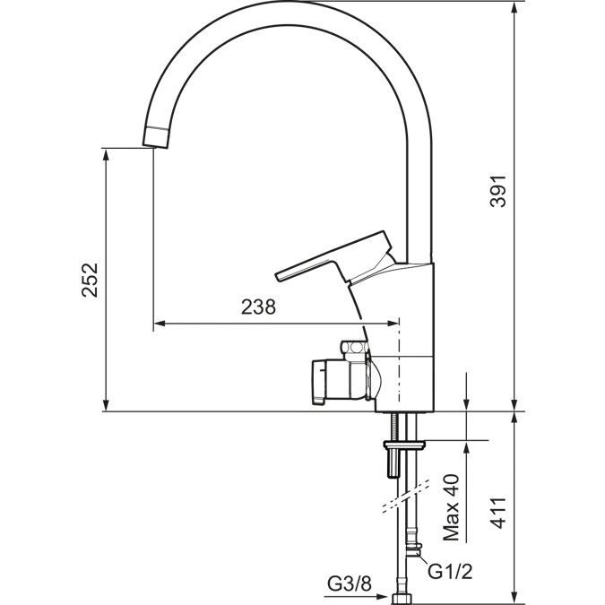 MMIX II Kitchen mixer soft for sink dishwasher