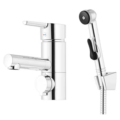 Mora MMIX II Basin mixer with dishwasher vaste and selfclosing handshower