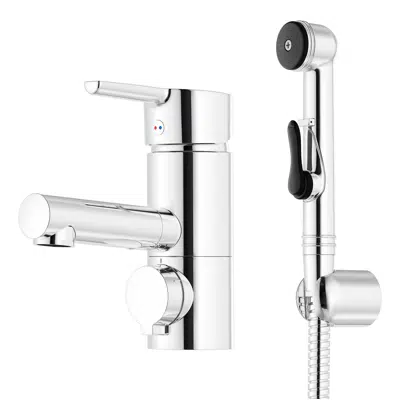 Mora MMIX II Basin mixer with dishwasher vaste and selfclosing handshower
