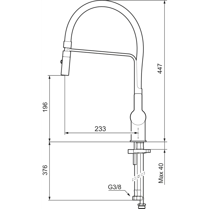 LYNX miniprofi kitchen mixer with dishwasher valve