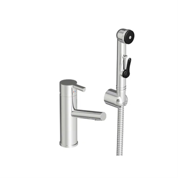 Mora Rexx B5 Basin Mixer with self-closing hand shower