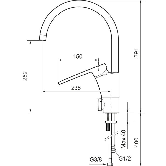 MMIX II Kitchen mixer soft care with dishwasher valve