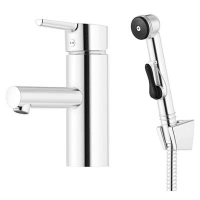 Mora MMIX II Basin mixer with selfclosing handshower