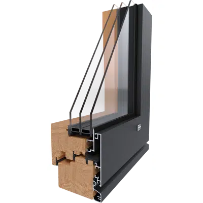 Image for UNILUX PureLine - wood-alu window & balcony door tilt & turn, single leaf, integrated sash