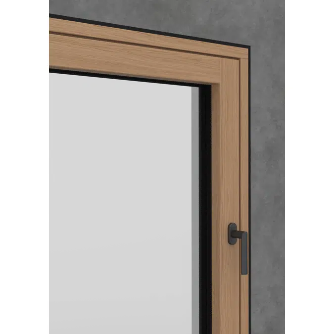 UNILUX PureLine - wood-alu window & balcony door tilt & turn, single leaf, integrated sash