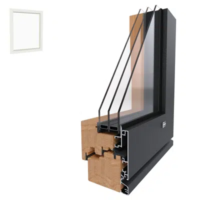 Image for UNILUX PureLine - wood-alu window & balcony door tilt & turn, single leaf, integrated sash