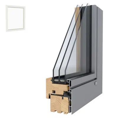 Image for UNILUX DesignLine Privacy - wood-alu window fixed glazing & screwed-in sash integrated sash