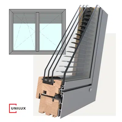 Image for DesignLine Privacy - wood-alu window tilt & turn, 2 sashes overlap