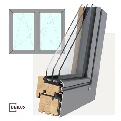 Image for LivingLine - wood-alu window tilt & turn, 2 sashes central post