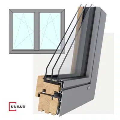 Image for DesignLine - wood-alu window tilt & turn, 2 sashes central post