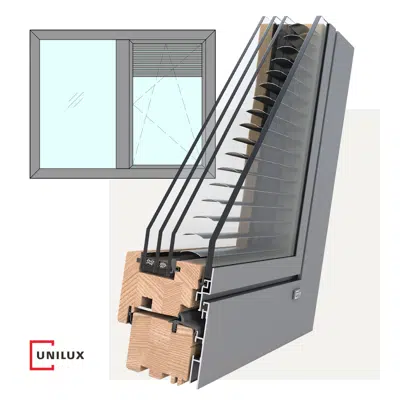 Image for DesignLine Privacy - wood-alu window tilt & turn, 1 sash beside fixed light