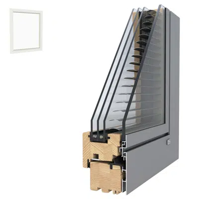 afbeelding voor UNILUX DesignLine Privacy - wood-alu window & balcony door tilt & turn, single leaf