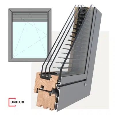 Image for DesignLine Privacy - wood-alu window tilt & turn, single sash