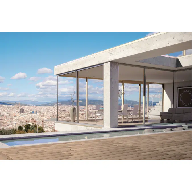 UNILUX OpenView - wood-alu all-glass corner