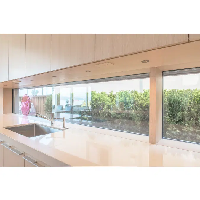 UNILUX ModernLine - wood-alu window & balcony door tilt & turn, 2 leafed with central post