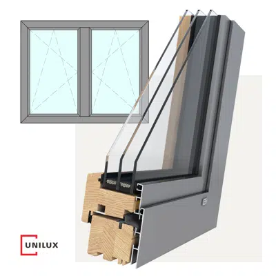 Image for ModernLine - wood-alu window tilt & turn, 2 sashes central post
